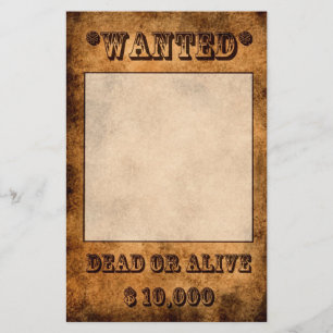 'Wanted' stationery