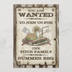 Wanted Style BBQ Invitations