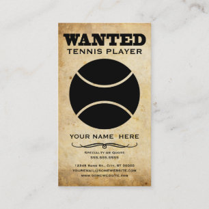 wanted : tennis player business card