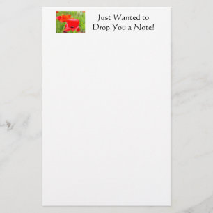 Wanted to Drop You a Note! stationery Poppy Flower