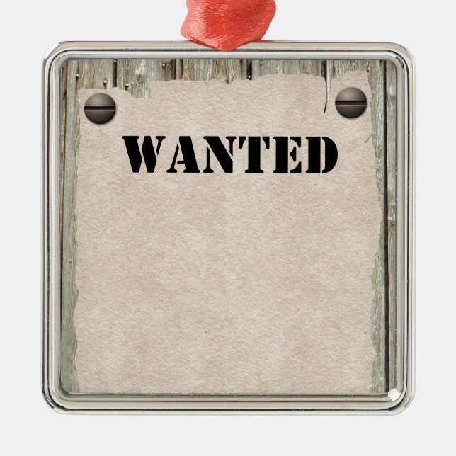 WANTED Western Cowboy Poster Metal Tree Decoration (Front)