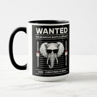 Wanted White Elephant Funny Christmas Mug