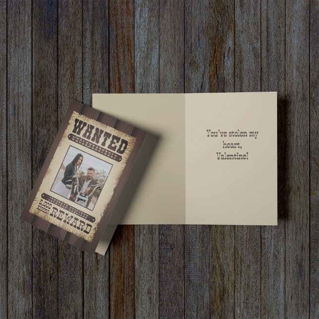 Wanted Wholeheartedly Western Poster Valentine's Card (Creator Uploaded)