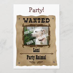 Wanted Wild West Poster Pet Custom Photo Template