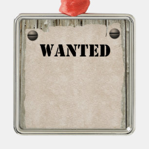 WANTED Wood Paper Poster Print Metal Tree Decoration
