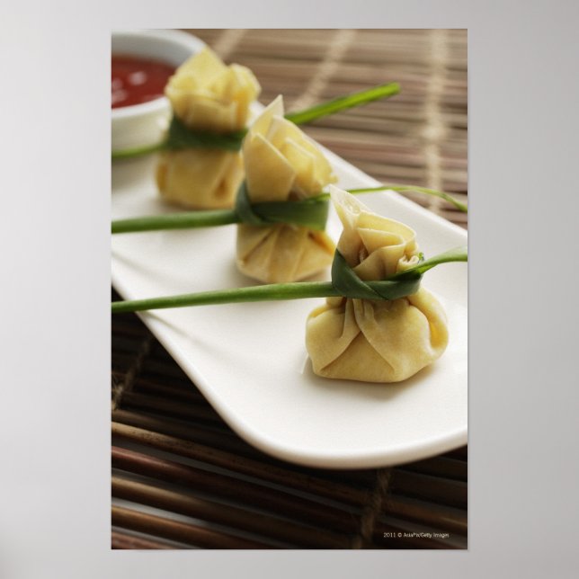 wanton dumplings with white chilli sauce poster (Front)