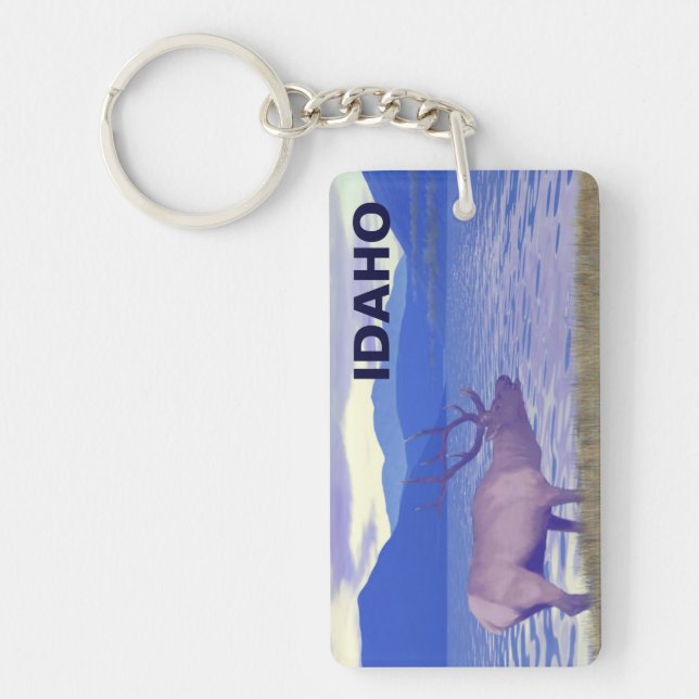 Wapiti (Elk) By The Lake Key Ring (Front)