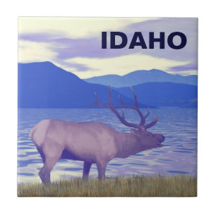 Wapiti (Elk) By The Lake Tile