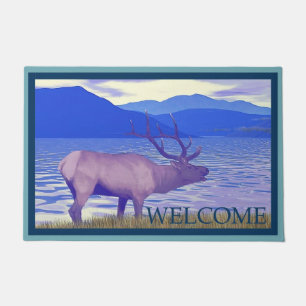 Wapiti (Elk) By The Lake  - Welcome Doormat