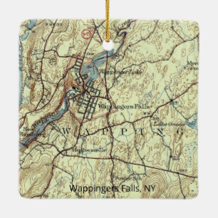 Wappingers Falls NY Vintage Map Ceramic Ornament