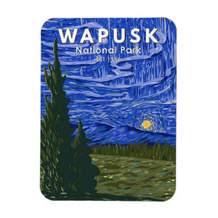 Wapusk National Park Northern Lights Vintage Magnet