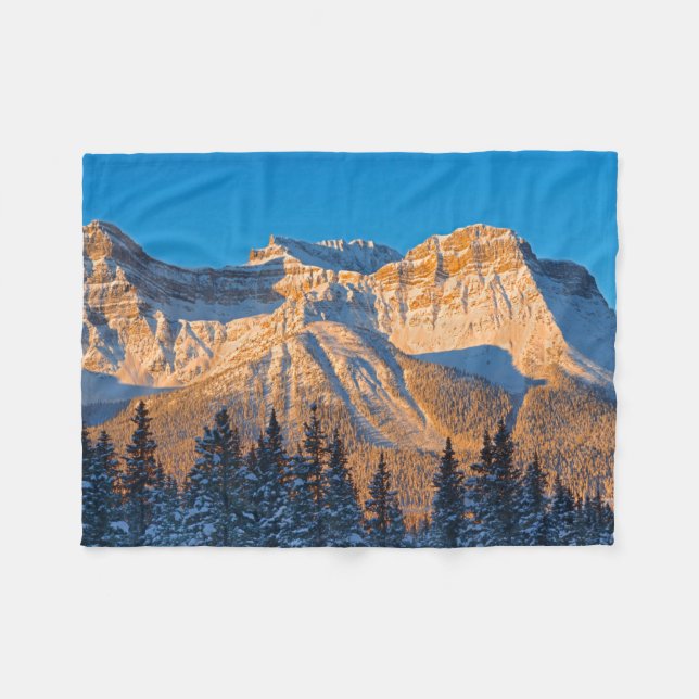 Waputik Range in Canadian Rocky Mountains Fleece Blanket (Front (Horizontal))