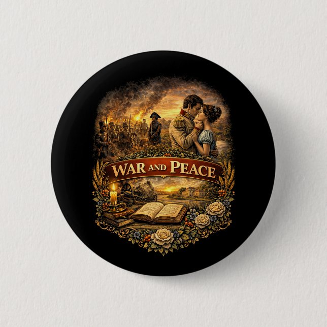 War and Peace 6 Cm Round Badge (Front)