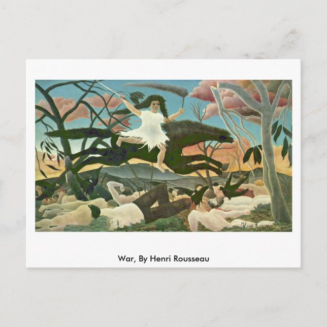War, By Henri Rousseau Postcard (Front)