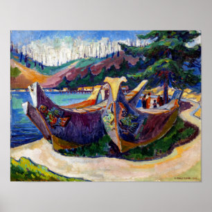 War Canoe Emily Carr Poster