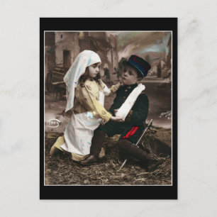 War Children - Vintage WWI French Postcard