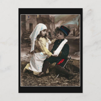 War Children - Vintage WWI French Postcard