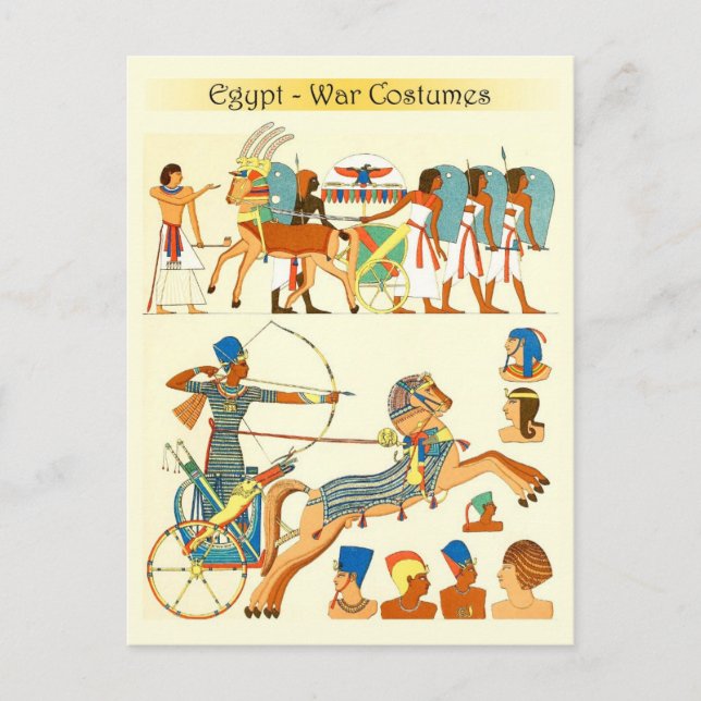 War Costumes and Headgears of Egypt Postcard (Front)