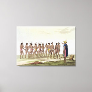 War Dance of the Caroline Islanders, plate 22 from Canvas Print