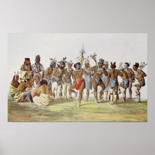 War Dance of the Sauks and Foxes Poster