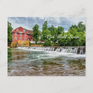 War Eagle Mill and Waterfall Get Well Soon Postcard