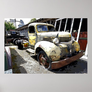 WAR ERA DODGE FLATBED TRUCK  1946 POSTER