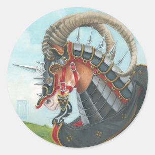 War Horse Classic Round Sticker