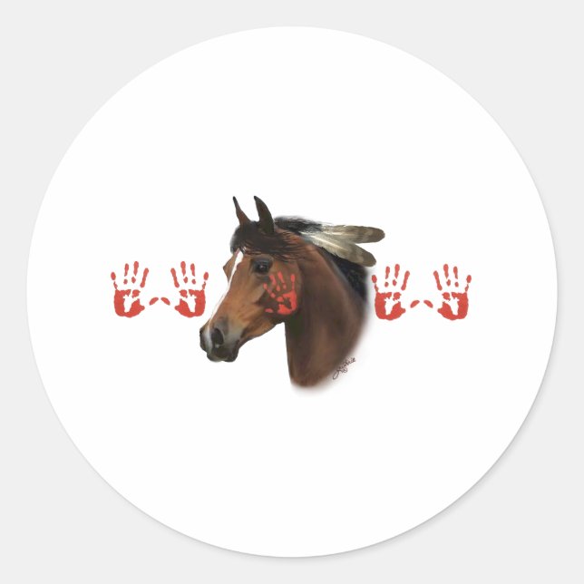 War Horse Classic Round Sticker (Front)