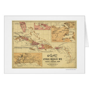 War In West Indies Map 1898