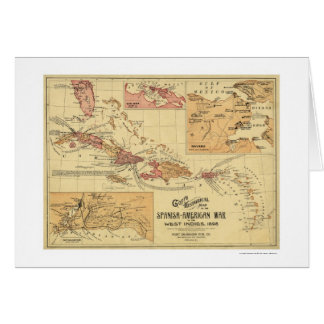 War In West Indies Map 1898