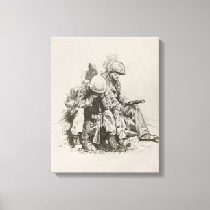 “War is Hell” canvas reprint of original drawing
