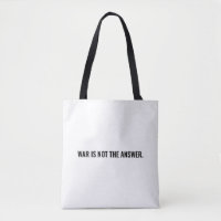 War is not the answer white and black minimalist