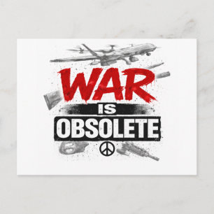 War Is Obsolete – Anti War Peace Protest Design Po Postcard