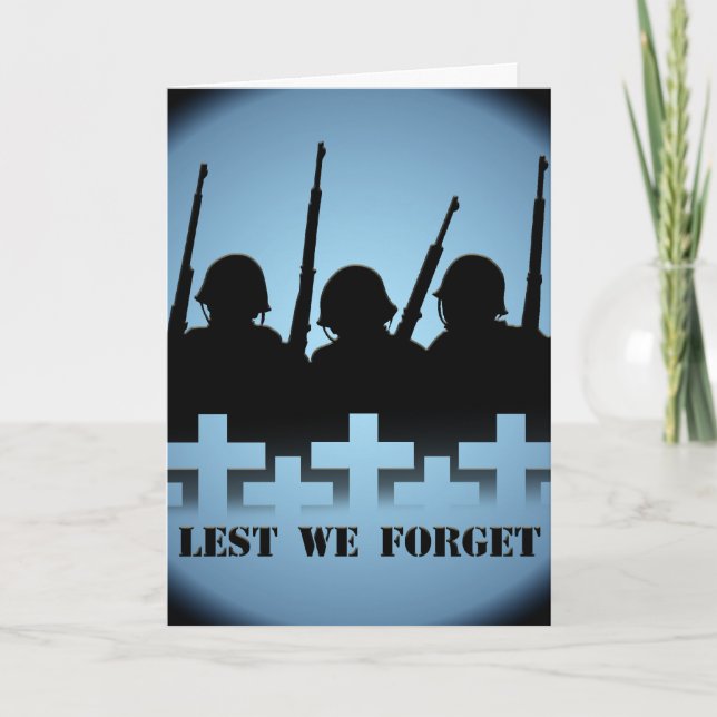 War Memorial Card Personalise Lest We Forget Card (Front)