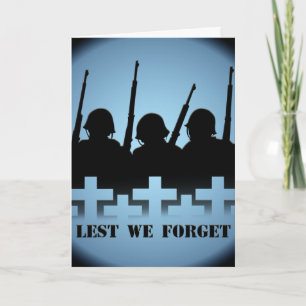 War Memorial Card Personalise Lest We Forget Card