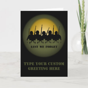 War Memorial Card Personalise Lest We Forget Card
