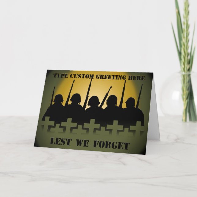 War Memorial Card Personalise Lest We Forget Card (Front)