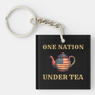 War of Independence 1773 USA One Nation Under Tea Key Ring