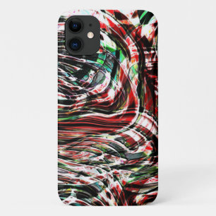 War of red ribbons against cyan iPhone 11 case