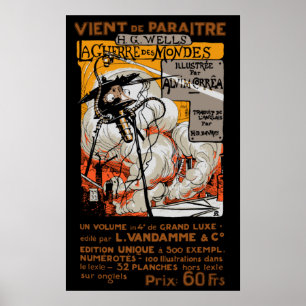 WAR OF THE WORLDS FRENCH POSTER 1906