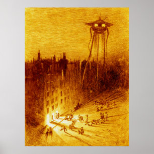 War of the Worlds H G Wells Alvim Corréa 1906 Poster