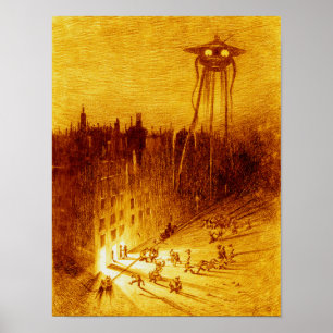 War of the Worlds H G Wells Alvim Corréa 1906 Poster