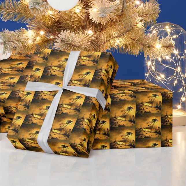 War of the Worlds H G Wells Science Fiction Gift  Wrapping Paper (Holidays)