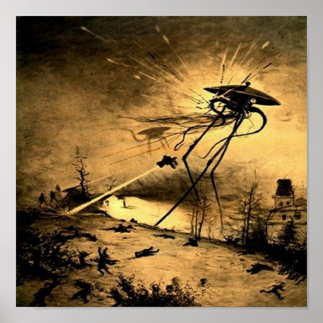 War of The Worlds H G Wells Science Fiction Poster (Front)