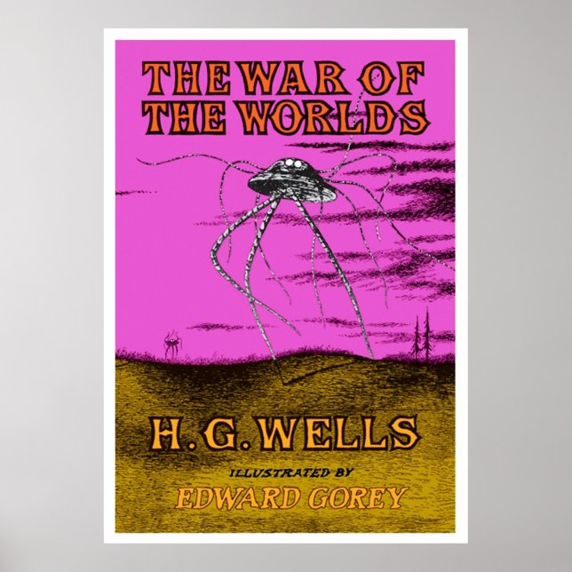 War of the Worlds HG Wells Book Cover TShirt Poster (Front)