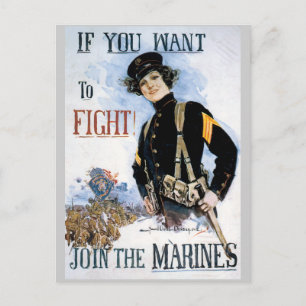 War Poster Postcards, World War I Marines Postcard
