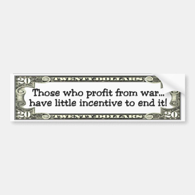 war profiteers bumper sticker (Front)