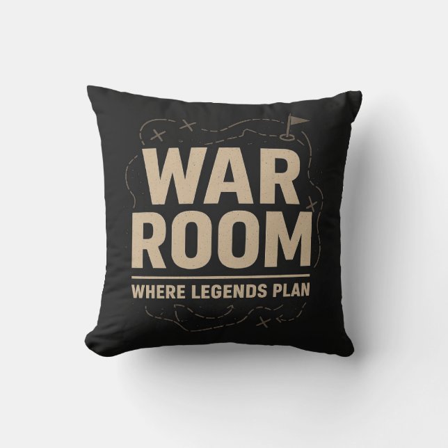 War Room Mindset — Focus, Strategy & Discipline Cushion (Front)