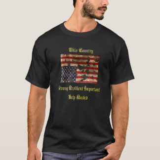 War Torn American Flag Distress Upside Down T-Shirt