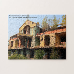 War Torn Building in Sarajevo Bosnia Jigsaw Puzzle